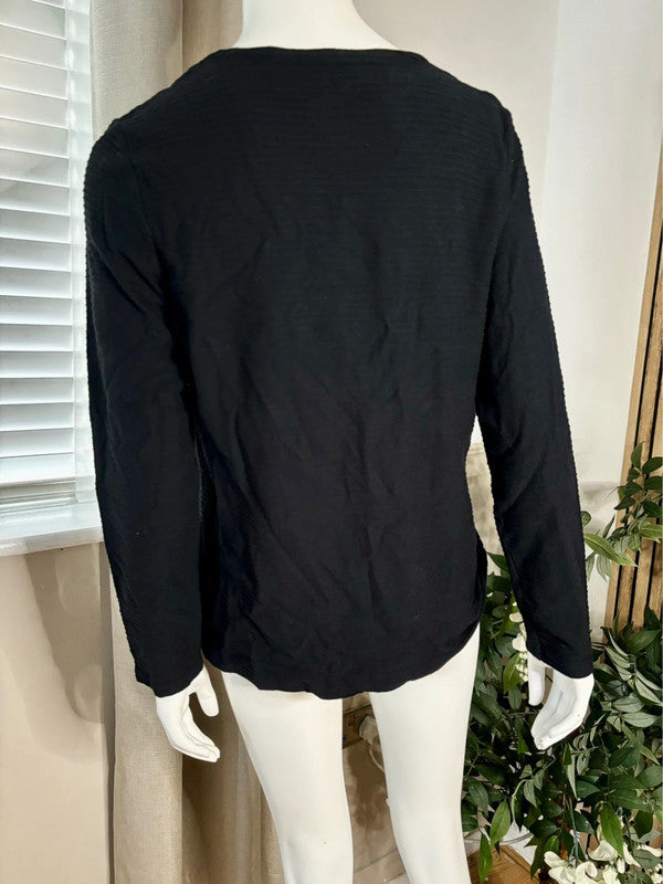 Black ribbed top