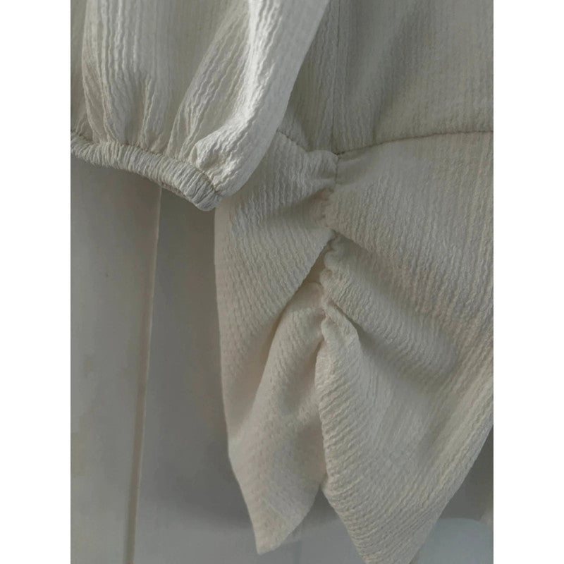 White boat neck top