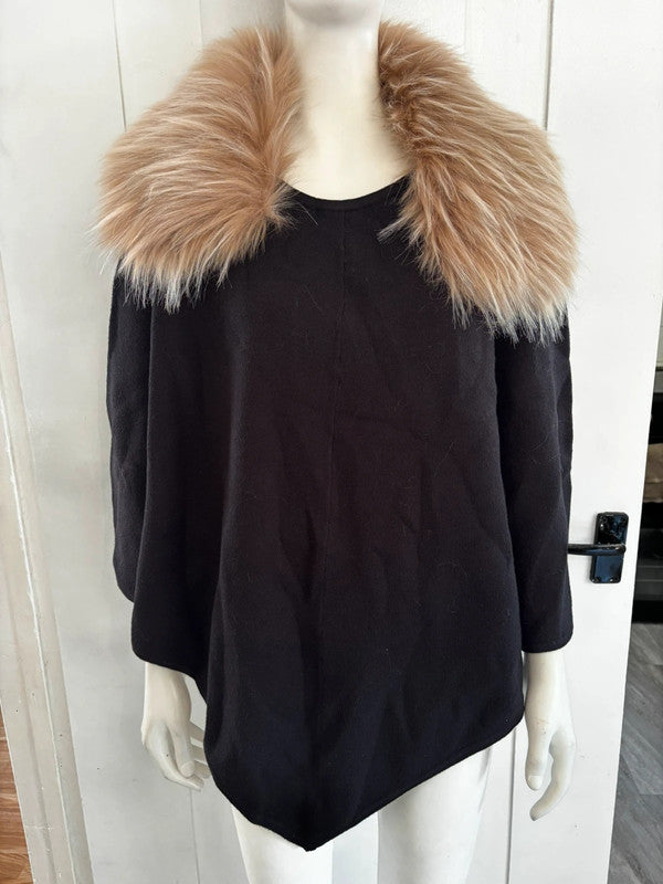 Collection L Black Knit Poncho Size 16-20 RRP £85 Item 5423
