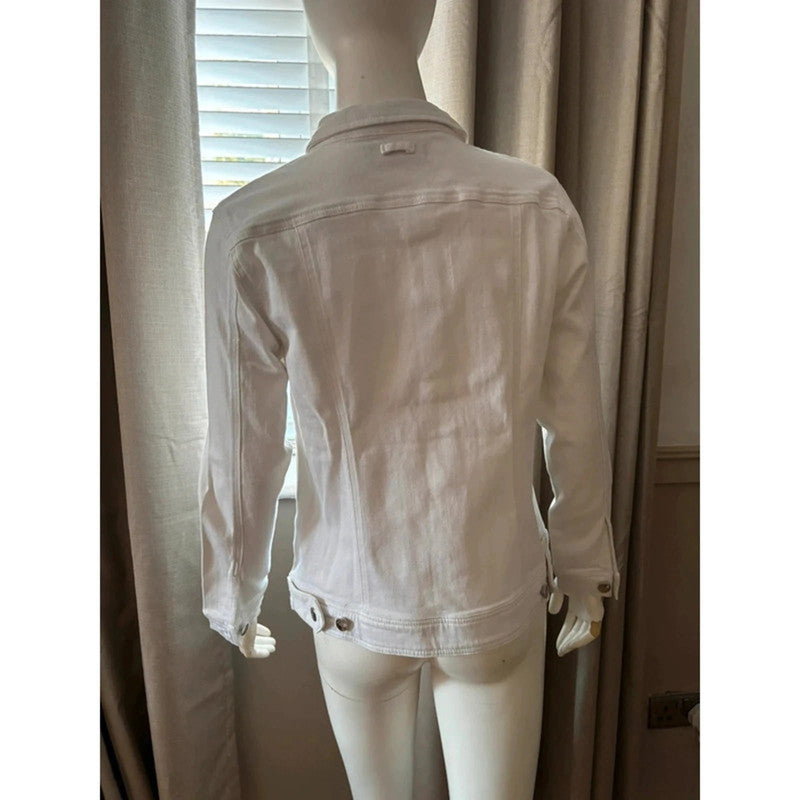 Aniston White Denim Jacket Size 16 RRP £65
