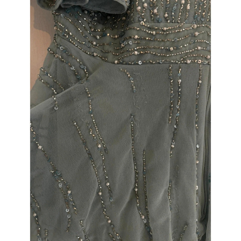 Quiz Blue Tiered Midaxi Dress Size 16 RRP £130