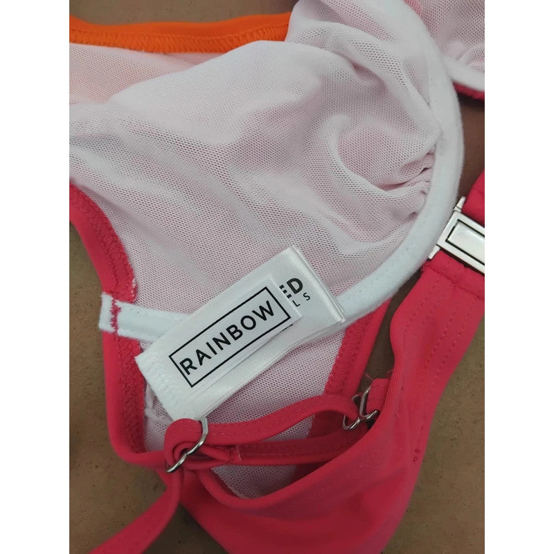 New Rainbow Bikini Set Size 12 (34B) RRP £35 Item 6064