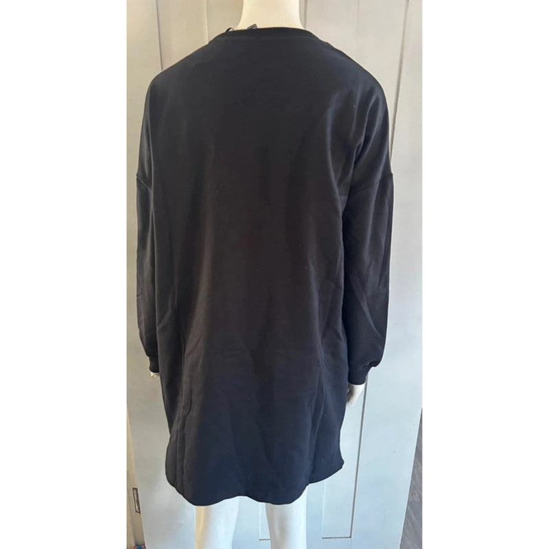 Rainbow Black Slogan Sweater Dress Size 12-14 RRP £28