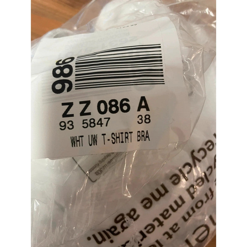 Bonprix White T-Shirt Bra With Underwire Size 38D