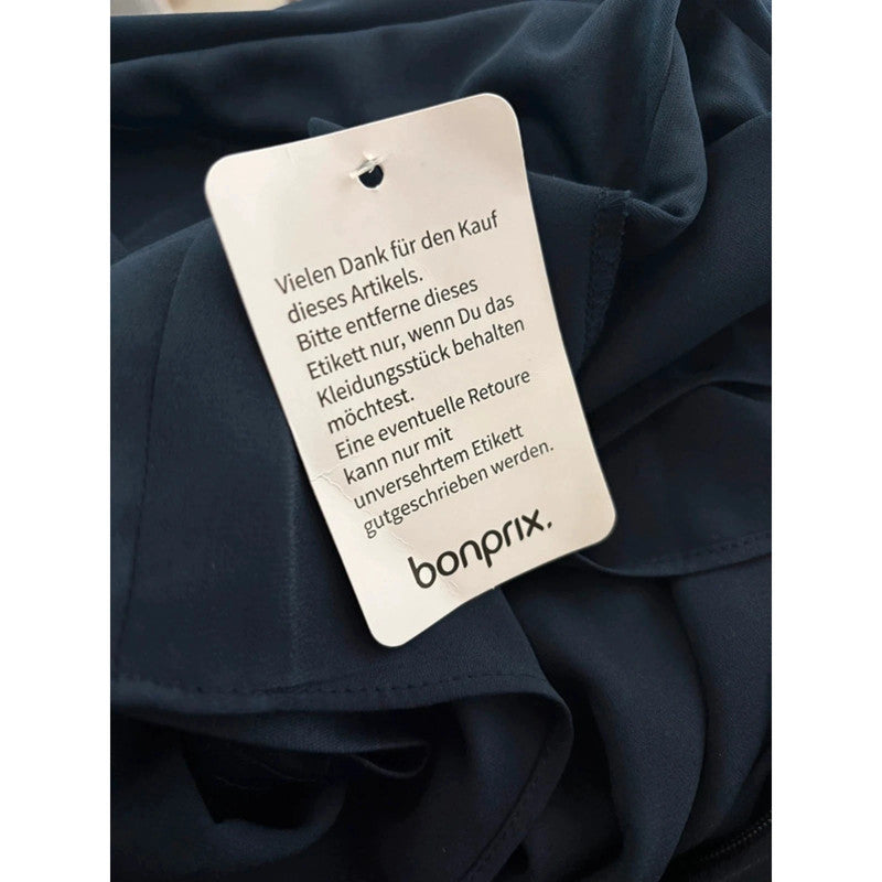New Dark Blue Chiffon Dress Bonprix Size 14 RRP £35