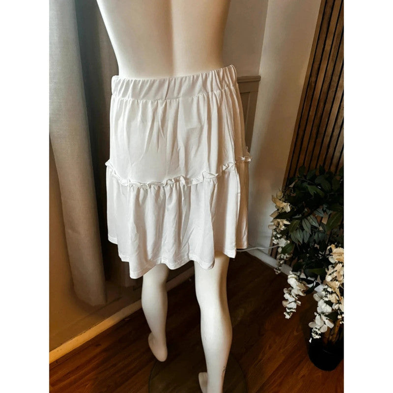 Rainbow White Jersey Skirt Size S RRP £15