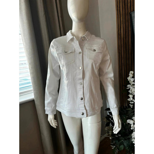 Aniston White Denim Jacket Size 16 RRP £65