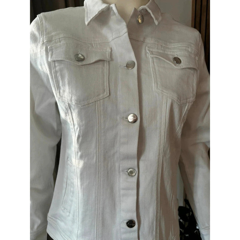 Aniston White Denim Jacket Size 16 RRP £65