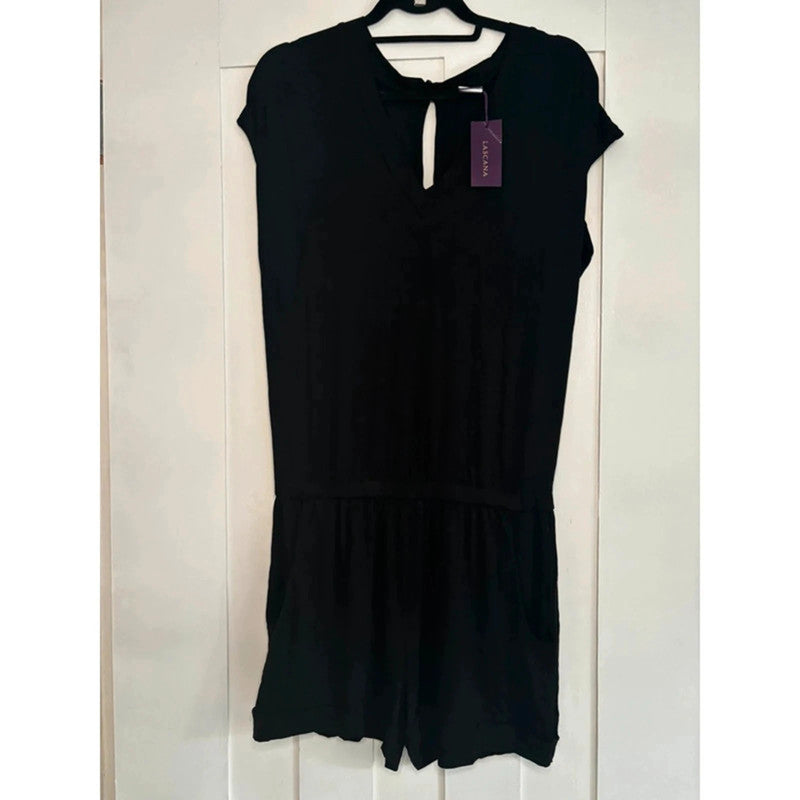 Black Lascana Playsuit Size 14 RRP £42