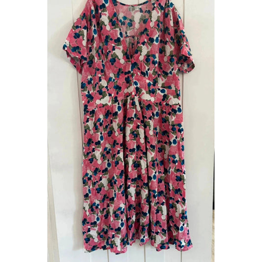 Rainbow Linen Dress Size 26 RRP £45