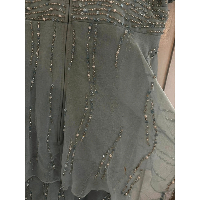 Quiz Blue Tiered Midaxi Dress Size 16 RRP £130