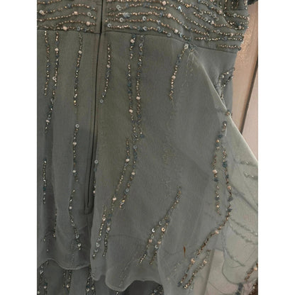 Quiz Blue Tiered Midaxi Dress Size 16 RRP £130