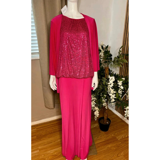New Together Pink Jersey Three Piece Set Size 14 RRP £95