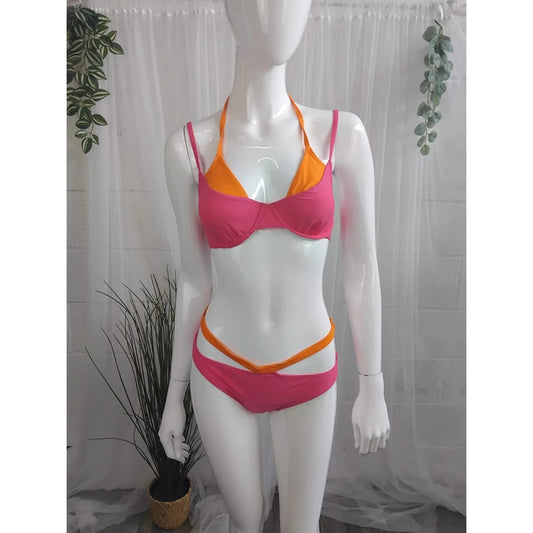 New Rainbow Bikini Set Size 12 (34B) RRP £35 Item 6064
