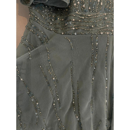 Quiz Blue Tiered Midaxi Dress Size 16 RRP £130