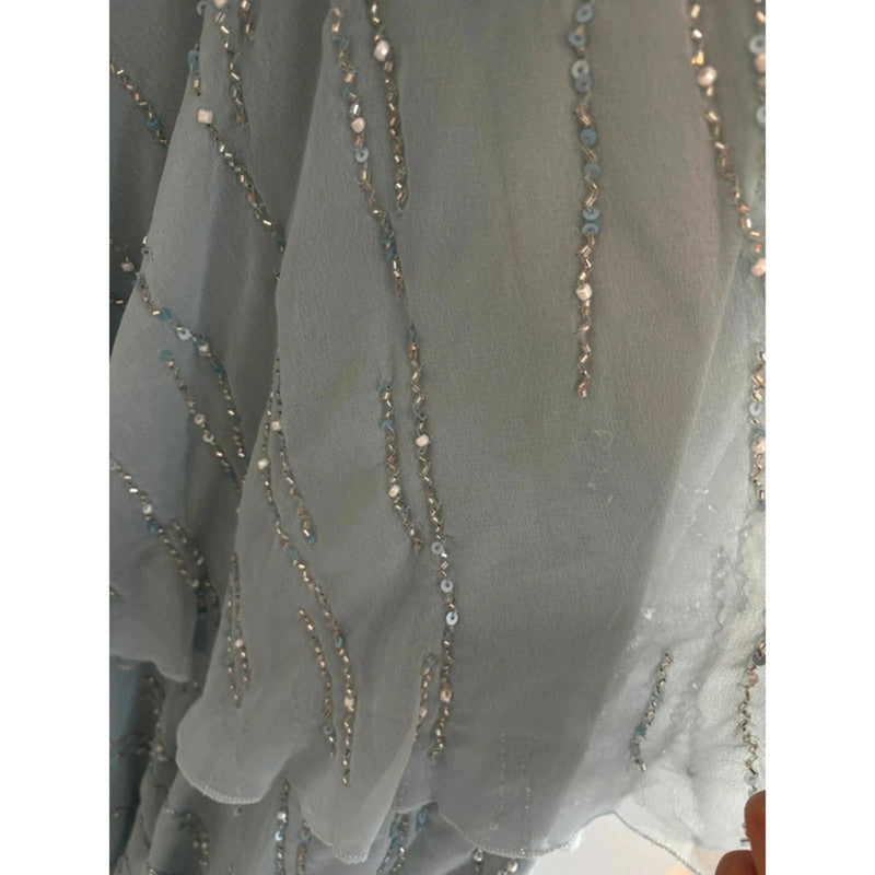 Quiz Blue Tiered Midaxi Dress Size 16 RRP £130