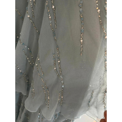 Quiz Blue Tiered Midaxi Dress Size 16 RRP £130