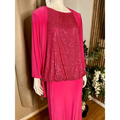 New Together Pink Jersey Three Piece Set Size 14 RRP £95