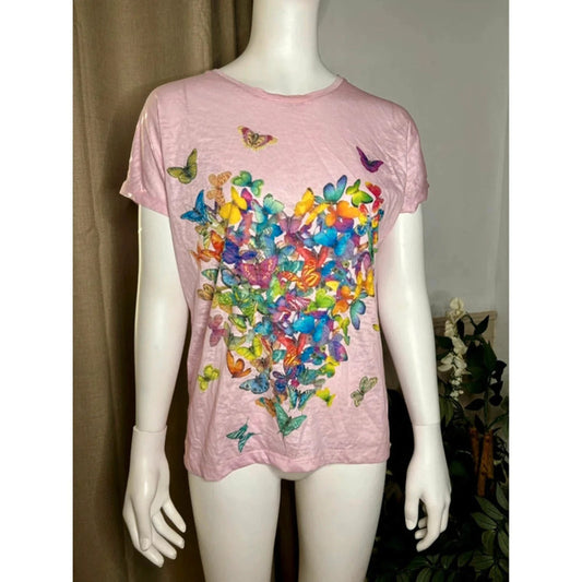 Rainbow Pale Pink T-Shirt Size S RRP £20