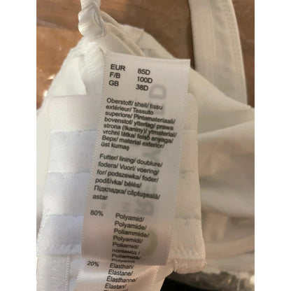 Bonprix White T-Shirt Bra With Underwire Size 38D