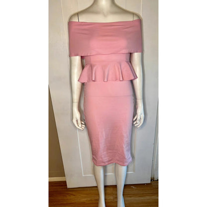 Brand New Pink Midi Dress By Boohoo Size 10