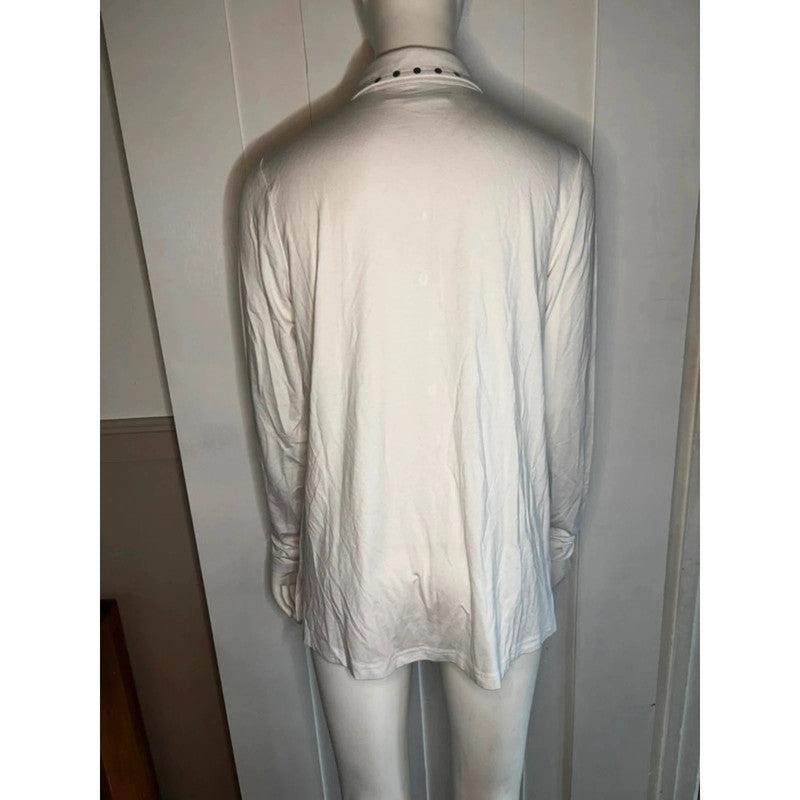 White Studded Blouse By Bonprix Size M RRP £30