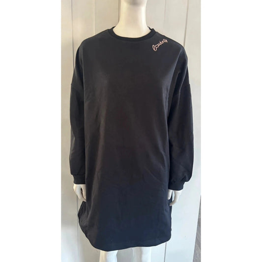 Rainbow Black Slogan Sweater Dress Size 12-14 RRP £28