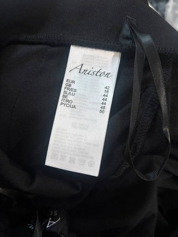 Aniston Black Trousers Size 16R RRP £38 Item 6290